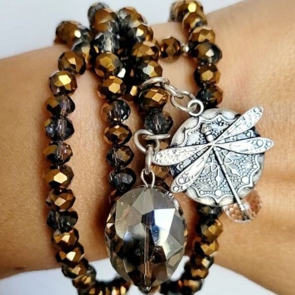 Katia Designs ALL IS WELL Dragonfly Wrap Bracelet Gold - Picture 8 of 8
